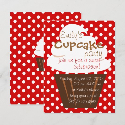 Cupcake Shaping up nett Einladung (Vorne/Hinten)