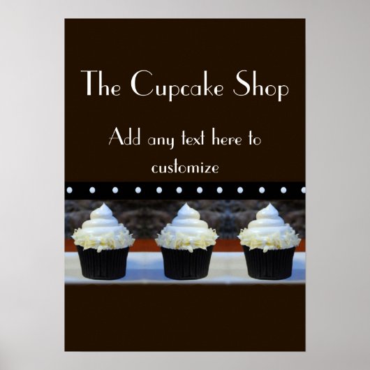 Cupcake Shop Black and Brown Poster (Vorne)