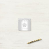 Cupcake silber Glitzer Tropfen monogramm Name mode Post-it Klebezettel (Auf Schreibtisch)