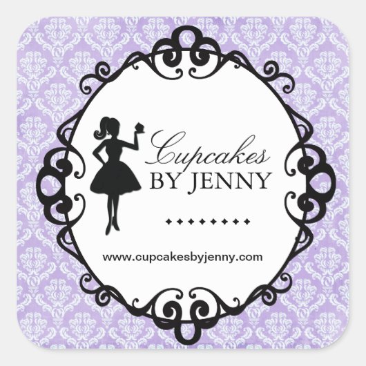 Cupcake Silhouette Packing Stickers (Vorderseite)