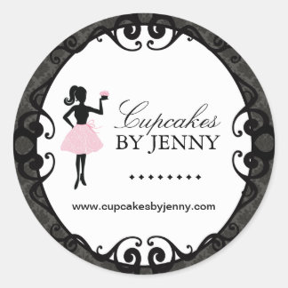 Cupcake Silhouette Packing Stickers