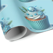 Cupcake Simple Minimal Blue Geschenkpapier (Rolleneckpunkt)