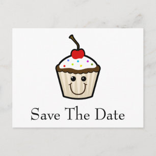 Cupcake Smile Face Ankündigungspostkarte