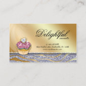 Cupcake Sparkasse Business Card Zebra Silver Visitenkarte (Rückseite)