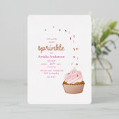 Cupcake Sprinkle Babydusche Einladungen (Stehend vorne)