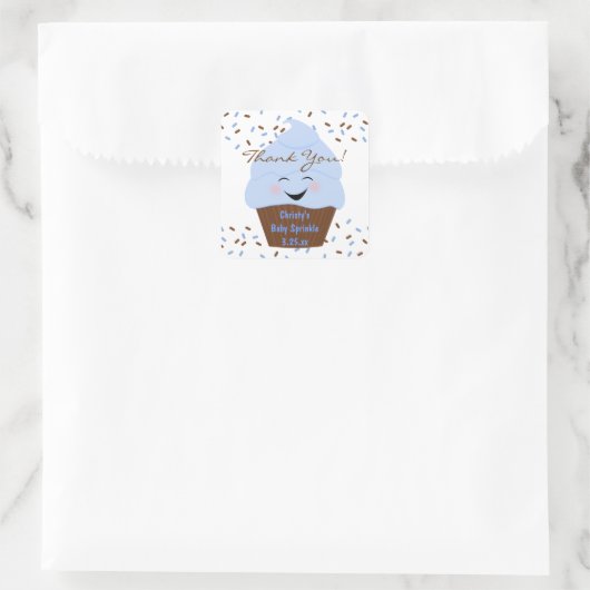 Cupcake Sprinkles Baby Boy Sticker (Tasche)
