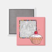 Cupcake & Sprinkles Foto Magnet (Vorderseite/Rückseite)