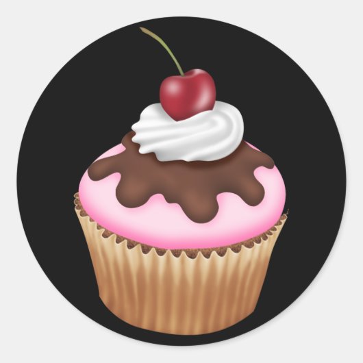 Cupcake - SRF Runder Aufkleber (Vorderseite)