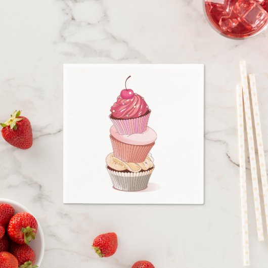 Cupcake Stack Paper Napkins Serviette (Beispiel)