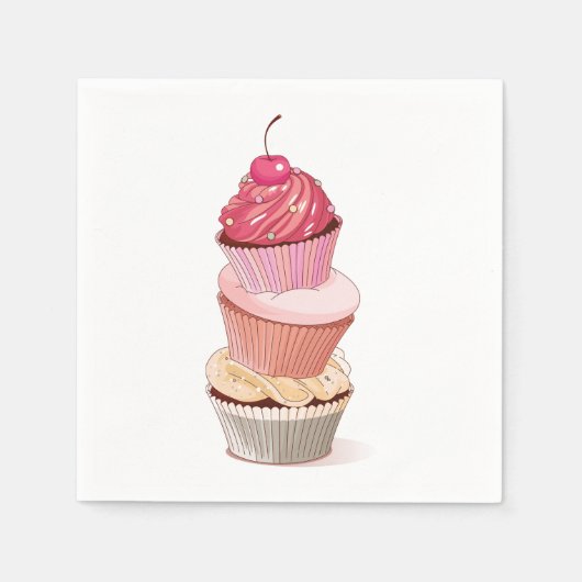 Cupcake Stack Paper Napkins Serviette (Vorderseite)