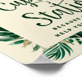 Cupcake Station Hochzeit im tropischen Grünen Poster (Ecke)