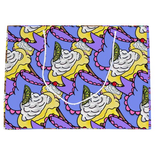 Cupcake Strawberry Lemon Köstlich farbenfroh Große Geschenktüte (Vorderseite)