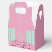 Cupcake Streifen Pink Minze Bäckerei Business Geschenkschachtel (Geöffnet)