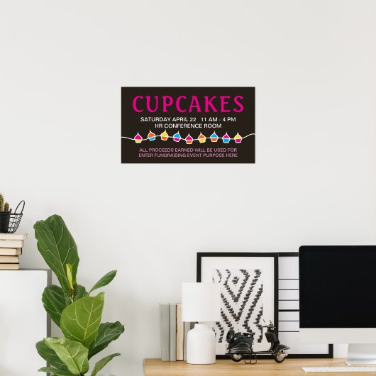 CUPCAKE String bake Sale Flyer Poster (Heimbüro)