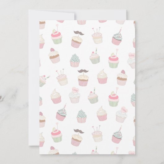 Cupcake & Stud Muffin Gemeinsame Party Einladung (Rückseite)