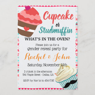 Cupcake Stud Muffin Niedliche Babydusche Custom UA Einladung