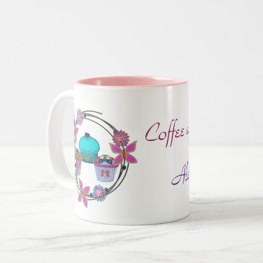 Cupcake Sunday Zweifarbige Tasse (Vorderseite Links)