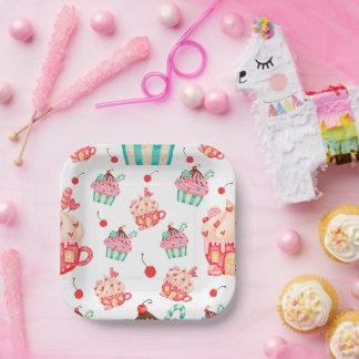 Cupcake Süßigkeiten feiern Party Pappteller