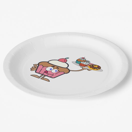 Cupcake Süßigkeiten Ihr Tag Pappteller (Schrägansicht)