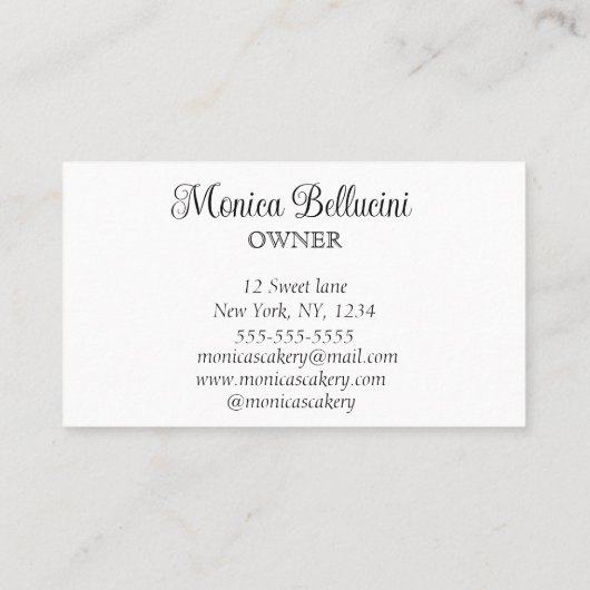 Cupcake Sweet Cakes Bakes hausgemachte Bäckerei Visitenkarte (Rückseite)