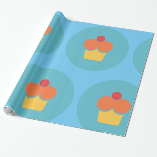 Cupcake-Symbol Geschenkpapier (Ungerollt)