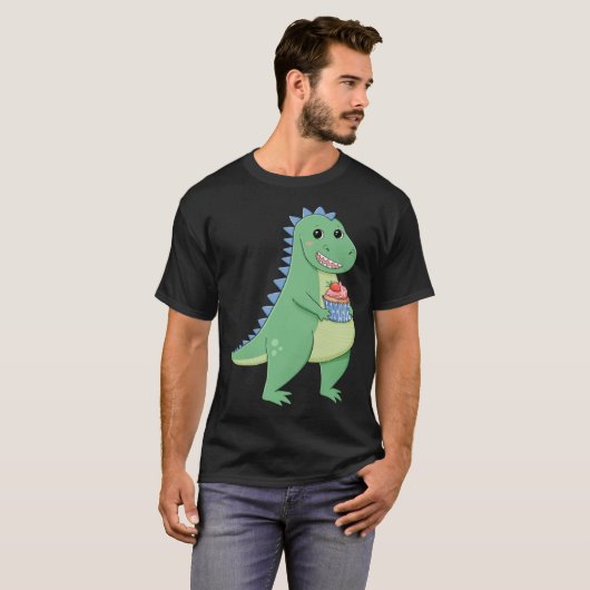 Cupcake T-Rex Dinosaur Baker Konditorei Koch Dino T-Shirt (Vorne ganz)