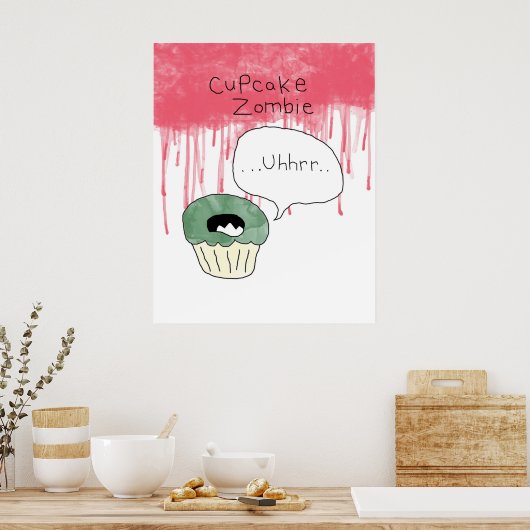 Cupcake thematisches Poster - 'Cupcake zombie' (Küche)