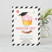Cupcake Theme Abschluss laden Einladung (Stehend Vorderseite)