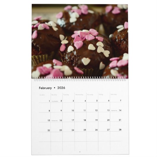 Cupcake Themed 2025 Wall Calendar Geschenk Kalender (Feb 2026)