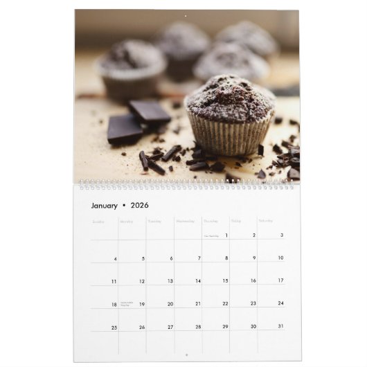 Cupcake Themed 2025 Wall Calendar Geschenk Kalender (Jan 2026)