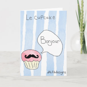 Cupcake themed greetings card - 'Le Cupcake' Feiertagskarte