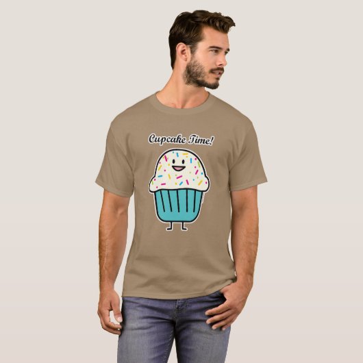 Cupcake Time mit Sprinklen süße Nachspeise T-Shirt (Vorne ganz)