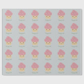 Cupcake Time! Niedlich Pink Cupcake Geschenkpapier (Flach)
