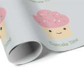 Cupcake Time! Niedlich Pink Cupcake Geschenkpapier (Rolleneckpunkt)