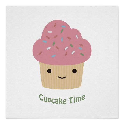 Cupcake Time! Niedlich Pink Cupcake Poster (Vorderseite)