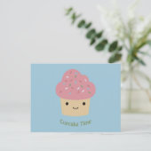 Cupcake Time! Niedlich Pink Cupcake Postkarte (Stehend Vorderseite)
