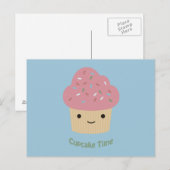 Cupcake Time! Niedlich Pink Cupcake Postkarte (Vorne/Hinten)