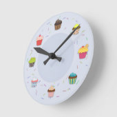 Cupcake Time Runde Wanduhr (Winkel)