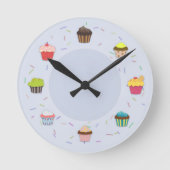 Cupcake Time Runde Wanduhr (Vorderseite)