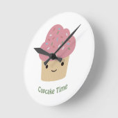Cupcake Time! Runde Wanduhr (Winkel)