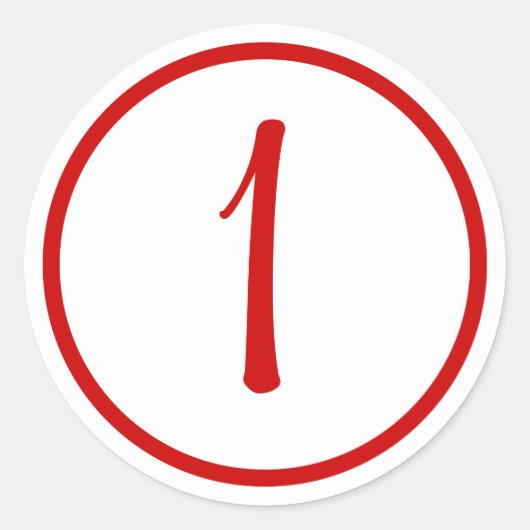 Cupcake Topper Sticker mit Nummer (Vorderseite)