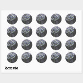 Cupcake Toppers Blue Retro Circle Tree Stickers (Blatt)