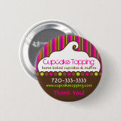 Cupcake-Topping Retro-Anstecknadel Button (Vorne & Hinten)
