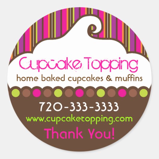 Cupcake Topping Retro Stickers (Vorderseite)