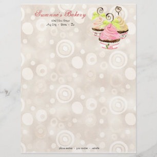 Cupcake Trio mit Herz Business Cream Papierwaren Briefbogen