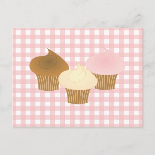Cupcake Trio Postkarte (Vorderseite)