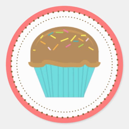 Cupcake Turquoise Aqua Stickers (Vorderseite)