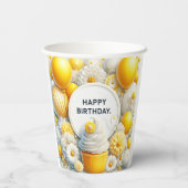 Cupcake und Ballon Geburtstag Papierbecher (Rückseite)