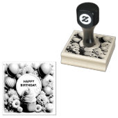 Cupcake- und Ballon-Geburtstags-Stempel Gummistempel (Stempel)