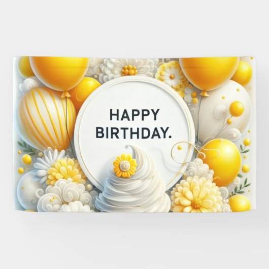 Cupcake- und Ballon-Geburtstagsbanner Banner (Horizontal)